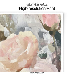 Blush Pink Roses Photographic Print, Floral Wall Art, Rose Painting Art Print, Flower Photography Print, Elegant Home Decor - Tawshia