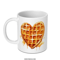 Waffle Heart Mug, Food Lover Gift, Breakfast Mug, Funny Coffee Mug, Cute Foodie Gift, Waffle Lover Gift, Unique Mug, Valentine's Day Mug SKU: MG10004206 - Tawshia