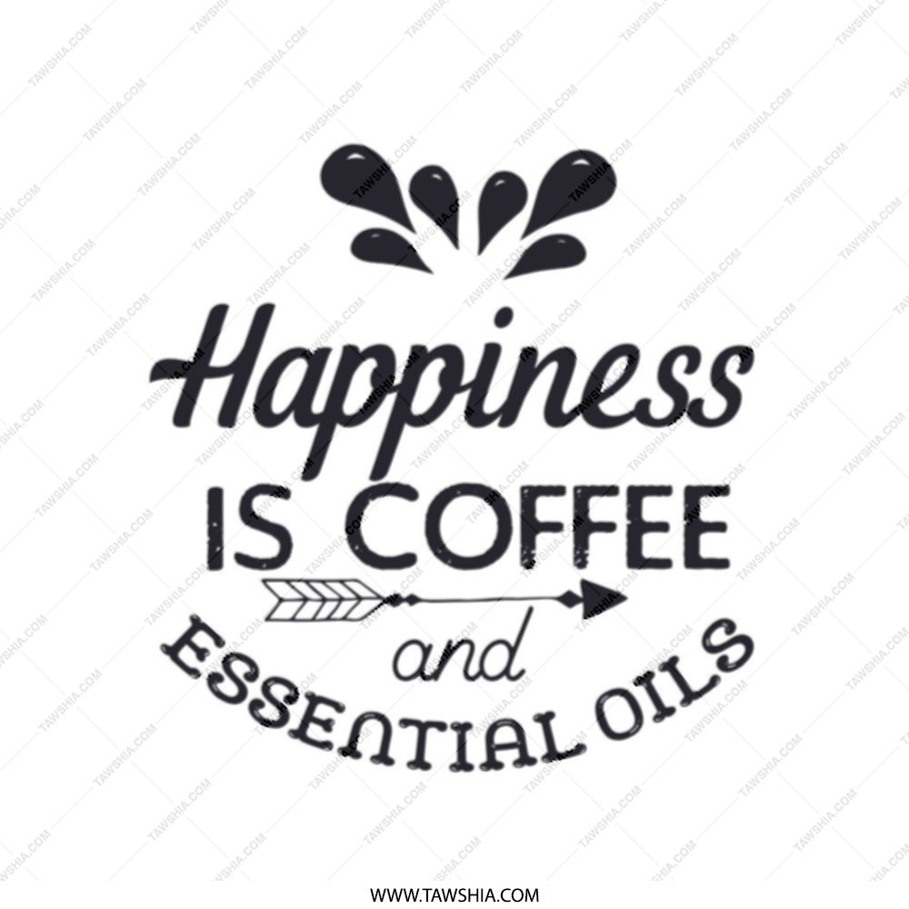 Coffee and Essential Oils Tote Bag, Happiness Tote, Motivational Tote Bag, Gift for Her, Everyday Tote, Reusable Tote - Tawshia
