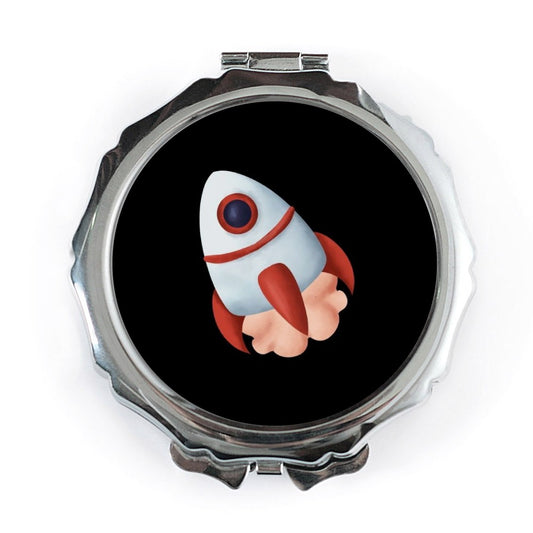 Rocket Pocket Mirror, Outer Space Mirror, Cute Travel Mirror, Space Travel Gift,Cosmic Pocket Mirror, Astronaut Gift, Galaxy Pocket Mirror - Tawshia