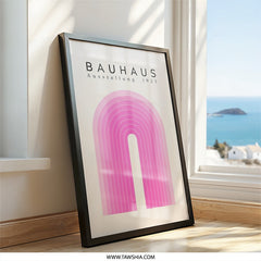 Bauhaus Wall Art, Ausstellung 1923 Print, Pink Arch Poster, Minimalist Decor, Modern Art, Abstract Art Print, Home Decor, Unique Wall Decor - Tawshia