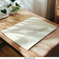 Feather Photographic Print, Boho Wall Art, Minimalist Art Print, Neutral Decor, Home Decor Print, Simple Feather Print - Tawshia