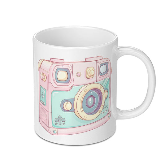 Cute Camera Mug, Kawaii Style Photo Mug, Pastel Aesthetic Mug, Photography Lover Gift, Trendy Mug, Unique Mug Gift, Coffee Cup, Tea Cup - Tawshia