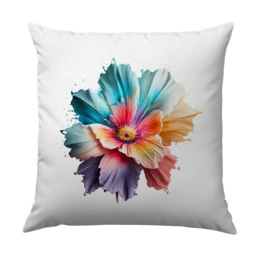 Watercolor Flower Pillow, Floral Home Decor, Colorful Blossom Accent Pillow, Modern Throw Pillow, Decorative Cushion Cover, Spring Decor - Tawshia