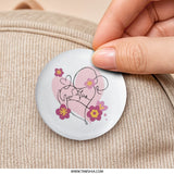 Mother and Child Pinback Button, Line Art Pin, Floral Design Pin, New Mom Gift, Minimalist Art Pin, Cute Button, Trendy Pinback Button - Tawshia