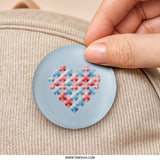 Checkered Hearts Pinback Button, Love and Affection Button, Cute Heart Pin, Decorative Button, Heart Symbol Pinback Buttons - Tawshia