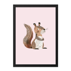 Cute Squirrel Wall Art, Woodland Animal Print, Nursery Decor, Childrens Room Art, Adorable Squirrel Art Print, Baby Room Decor - Tawshia