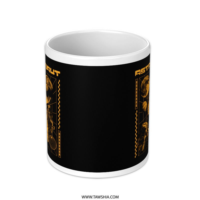 Astronaut Design Black Coffee Mug Product