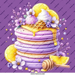 Pancake and Honey Pinback Button, Lemon Floral Button, Food Lover Gift, Sweet Treat Pinback, Cute Pancake Button, Button for Backpacks - Tawshia