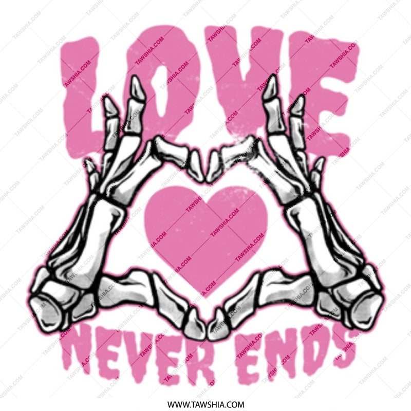 Love Never Ends Skeleton Hands Heart product