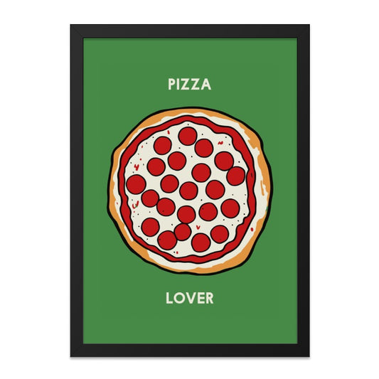 Pizza Lover Wall Art, Foodie Decor, Pepperoni Pizza Print, Green Kitchen Wall Art, Pizza Illustration, Restaurant Decor, Pizza Art - Tawshia