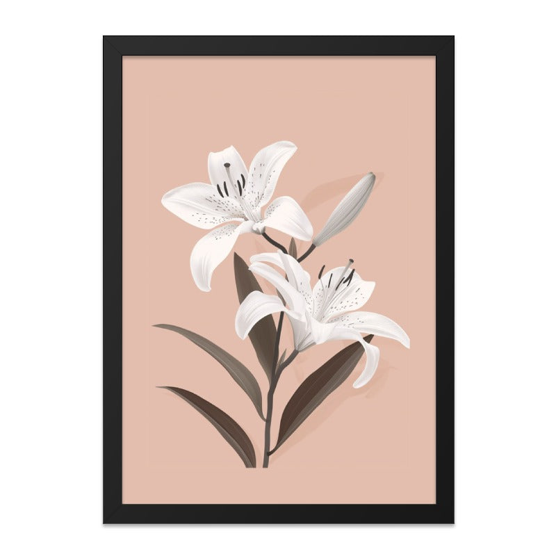 Lily Wall Art, Floral Print, Botanical Art, Modern Home Decor, Minimalist Art, Flower Wall Decor, Lily Flower Art Print - Tawshia
