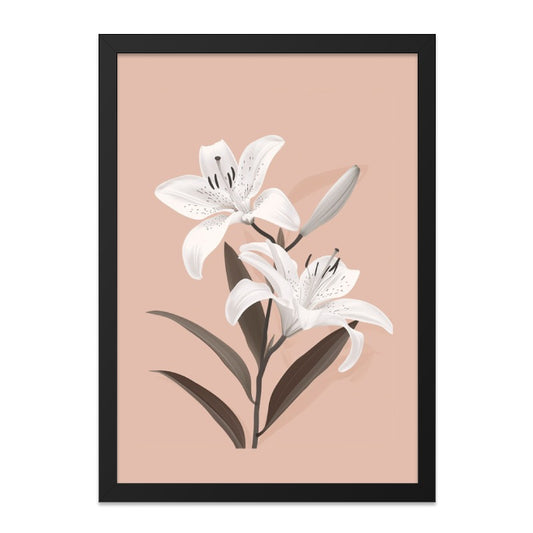 Lily Wall Art, Floral Print, Botanical Art, Modern Home Decor, Minimalist Art, Flower Wall Decor, Lily Flower Art Print - Tawshia