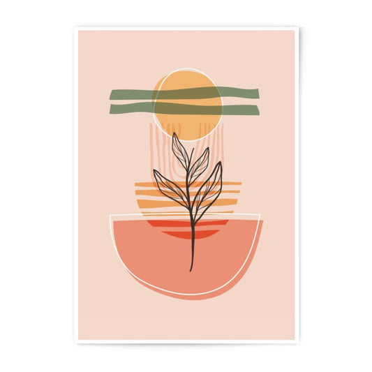Abstract Botanical Photographic Print, Boho Wall Art, Minimalist Plant Art Print, Modern Home Decor, Geometric Shapes, Floral Print - Tawshia