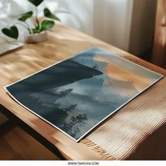 Mountain Peak Photographic Print, Adventure Art Print, Sunset Scenery Photo, Nature Landscape Wall Decor, Inspirational Art Print - Tawshia