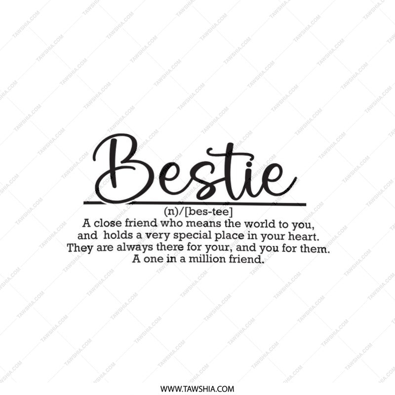 Bestie Definition Pillow, Best Friend Gift, Friendship Pillow, Sentimental Gift, Gift for Her, Personalized Pillow - Tawshia