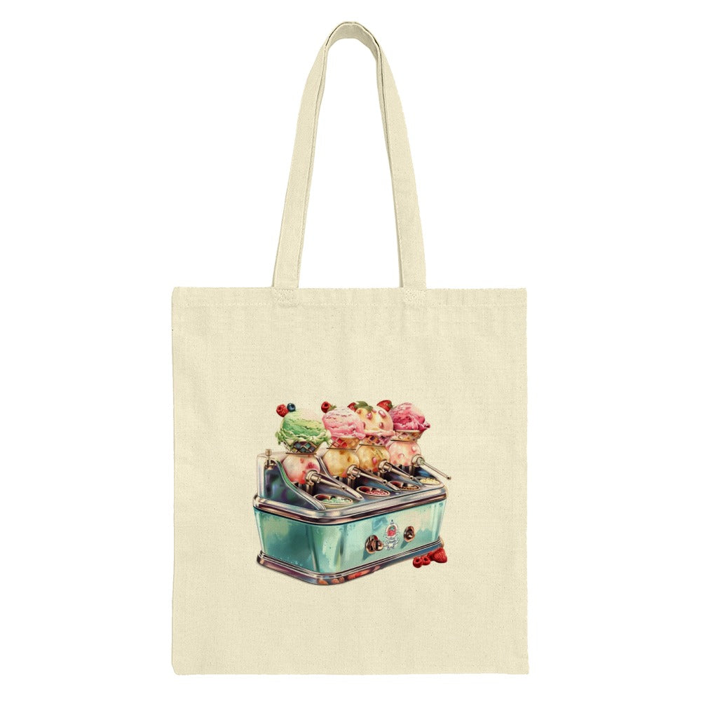 Vintage Ice Cream Tote Bag, Retro Dessert Design, Fun Novelty Handbag, Cute Foodie Gift, Unique Shopper Bag - Tawshia