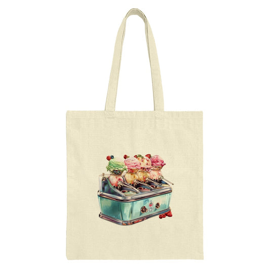 Vintage Ice Cream Tote Bag, Retro Dessert Design, Fun Novelty Handbag, Cute Foodie Gift, Unique Shopper Bag - Tawshia