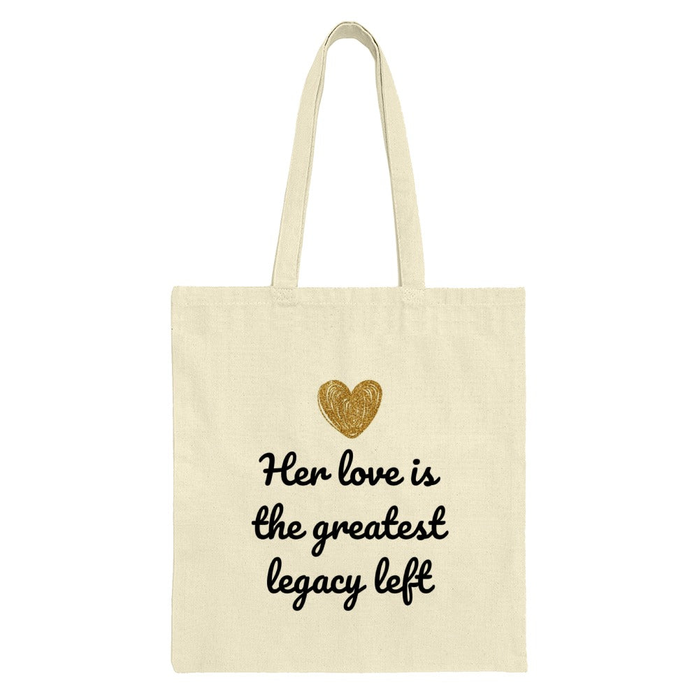 Greatest Legacy Tote Bag, Gold Heart, Memorial Gift, Loss Remembrance, Comforting Gift, Bereavement Gift, Sympathy Gift, Condolence Present - Tawshia