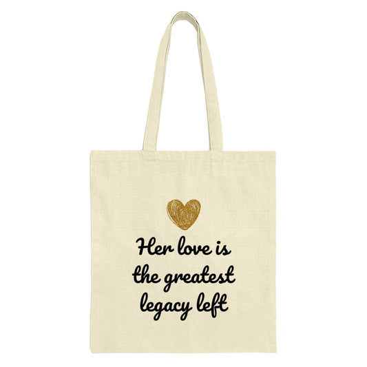 Greatest Legacy Tote Bag, Gold Heart, Memorial Gift, Loss Remembrance, Comforting Gift, Bereavement Gift, Sympathy Gift, Condolence Present - Tawshia
