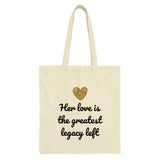 Greatest Legacy Tote Bag, Gold Heart, Memorial Gift, Loss Remembrance, Comforting Gift, Bereavement Gift, Sympathy Gift, Condolence Present - Tawshia