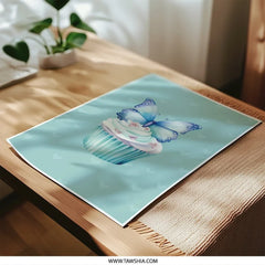 Butterfly Cupcake Photographic Prints, Whimsical Art Prints, Cute Dessert Prints, Butterfly Decor, Girl Room Decor, Sweet Treat Art - Tawshia