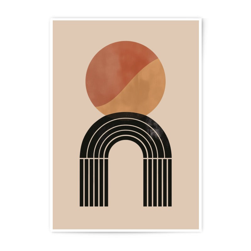 Abstract Photographic Print, Circle and Arch Art, Modern Wall Decor, Geometric Art Print, Beige Art, Minimalist Decor, Home Decor Print - Tawshia