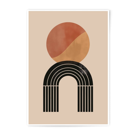 Abstract Photographic Print, Circle and Arch Art, Modern Wall Decor, Geometric Art Print, Beige Art, Minimalist Decor, Home Decor Print - Tawshia