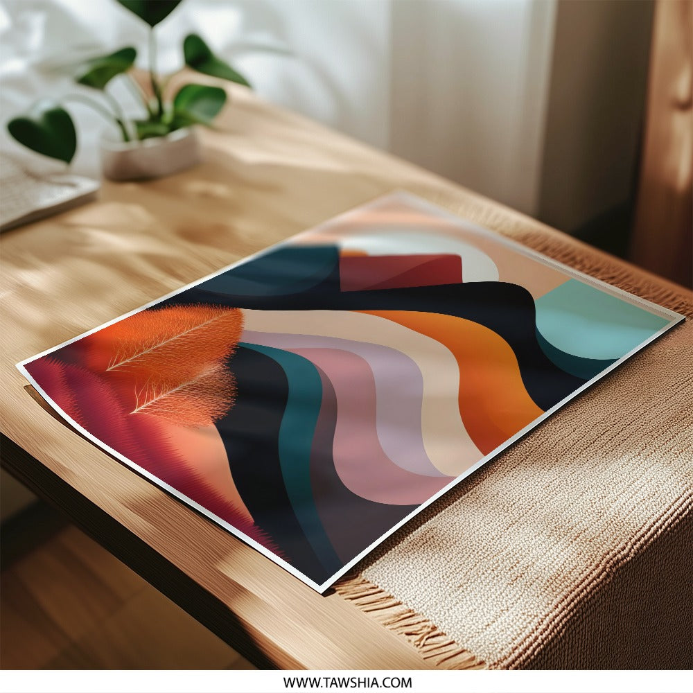 Abstract Landscape Photographic Print, Colorful Mountains Art, Sunset Sunrise Poster, Modern Home Decor, Wall Art Print, Nature Photography - Tawshia