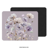 Floral Mouse Pad, Purple Flowers Mousepad, Aesthetic Desk Decor, Computer Accessory, Office Gift, Cute Mouse Pad - Tawshia