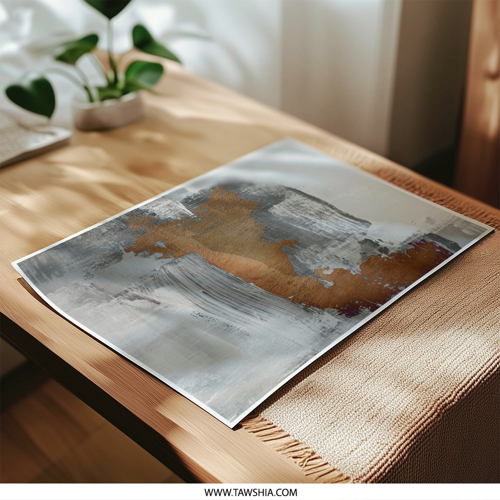Abstract Art Photographic Print, Gray Brown Wall Decor, Modern Art Print, Home Decor Wall Art, Neutral Tone Art - Tawshia