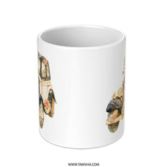 Vintage Car Mug, Floral Antique Automobile, Retro Vehicle Coffee Cup, Unique Car Lover Gift, Flower Adorned Classic Car Mug - Tawshia