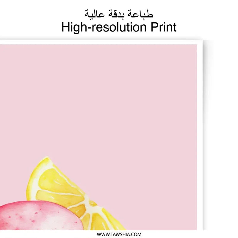 Macaron Photographic Prints, Pink Macaron Art, Lemon Decor, Food Prints, Kitchen Wall Art, Sweet Treat Art, Watercolor Macaron Print - Tawshia