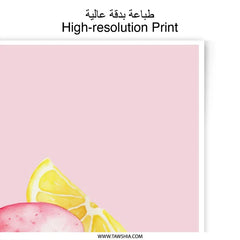 Macaron Photographic Prints, Pink Macaron Art, Lemon Decor, Food Prints, Kitchen Wall Art, Sweet Treat Art, Watercolor Macaron Print - Tawshia