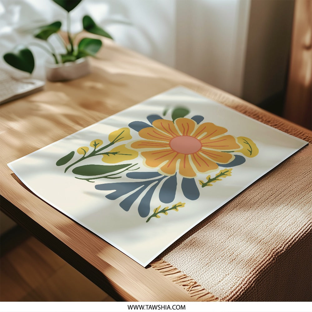 Abstract Floral Photographic Print, Botanical Art Print, Minimalist Flower Wall Decor, Modern Home Decor, Floral Illustration Print - Tawshia