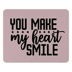 You Make My Heart Smile MousePad, Romantic Mouse Pad, Cute Office Decor, Gift for Her, Valentines Day Mousepad, Love Mouse Pad - Tawshia