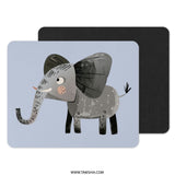 Cute Elephant Mouse Pad, Animal Lover Gift, Desk Decor, Cartoon Elephant Art, Kid's Room Decor, Unique Mousepad, Office Accessories - Tawshia
