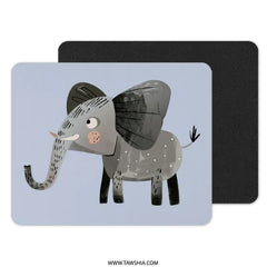 Cute Elephant Mouse Pad, Animal Lover Gift, Desk Decor, Cartoon Elephant Art, Kid's Room Decor, Unique Mousepad, Office Accessories - Tawshia