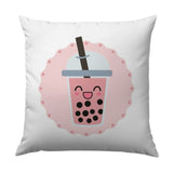Bubble Tea Pillow, Boba Tea Throw Pillow, Kawaii Room Decor, Cute Foodie Gift, Pink Drink Pillow, Anime Inspired Pillow - Tawshia