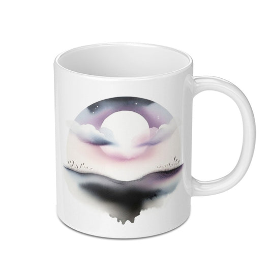 Watercolor Sunset Mug, Peaceful Landscape Mug, Celestial Mug, Nature Lover Gift, Coffee Mug, Tea Cup, Artistic Mug, Unique Mug Gift - Tawshia