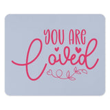 You Are Loved Mouse Pad, Pink Heart Office Decor, Cute Desk Accessory, Motivational Gift, Positive Affirmation Work Space, Computer Mat - Tawshia