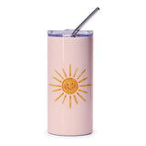 Sunshine Tumbler, Happy Sun Face Tumbler, Cute Tumbler, Kid Friendly Tumbler, Drinkware, Back to School Tumbler, Gift for Kids - Tawshia