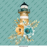 Coastal Lighthouse Pinback Button, Floral Nautical Button Badge, Beachy Theme Button, Maritime Flair Pin Badge, Nautical Lover Gift - Tawshia