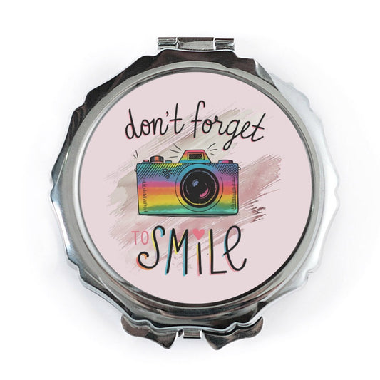 Smile Camera Mirror, Pocket Mirror for Women, Travel Mirror, Makeup Mirror, Photographer Gift, Cute Mirror, Inspirational Mirror - Tawshia