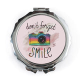 Smile Camera Mirror, Pocket Mirror for Women, Travel Mirror, Makeup Mirror, Photographer Gift, Cute Mirror, Inspirational Mirror - Tawshia