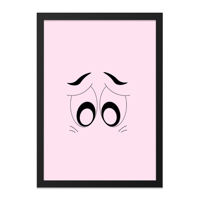 Cartoon Eyes Wall Art, Expressive Art Print, Minimalist Home Decor, Funny Character Art, Unique Gift Idea, Quirky Wall Hanging - Tawshia