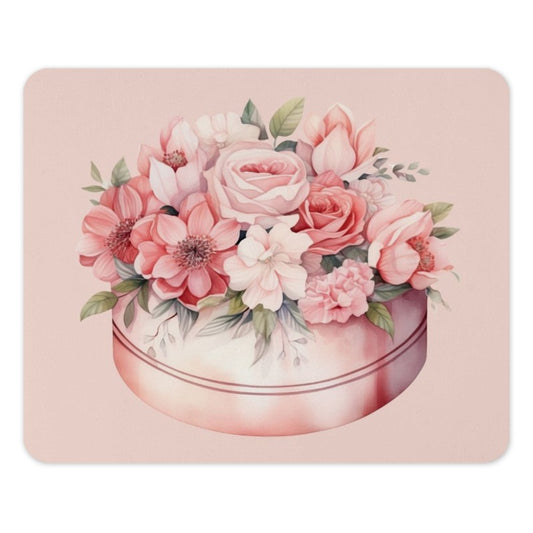 Floral Mouse Pad, Pink Rose Mousepad, Flower Mousepad, Botanical Art, Office Decor, Cute Desk Accessory, Desk Mat, Pastel Pink Gift Idea - Tawshia