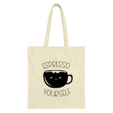 Espresso Yourself Tote Bag, Coffee Lover Gift, Funny Quote Bag, Cute Coffee Design, Unique Tote, Everyday Bag, Shopping Bag, Gift Idea - Tawshia