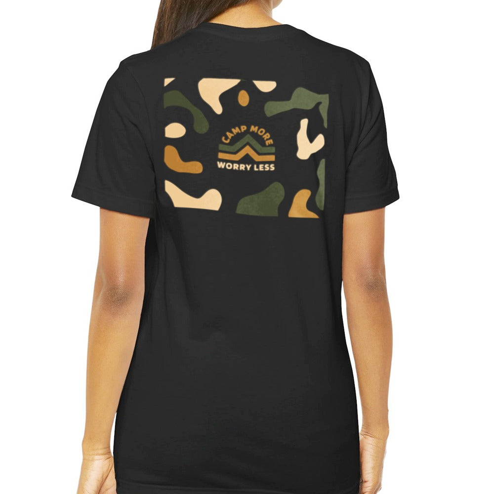 Camp More Worry Less Camouflage Graphic Shirt product