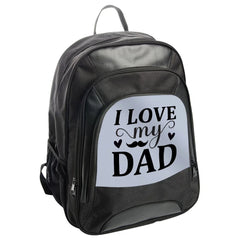 I Love My Dad Backpack, Fathers Day Gift Backpack, Dad Backpack, Gift for Dad, Mustache Heart Backpack, Present for Dad Backpack - Tawshia